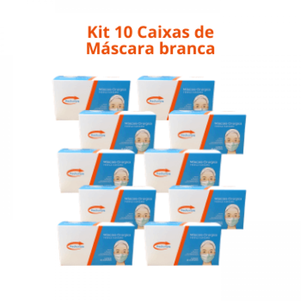imagem Máscara Cirúrgica - Kit 10 Caixas de Máscara Tripla Descartável com Filtro e Elástico - 500 un.