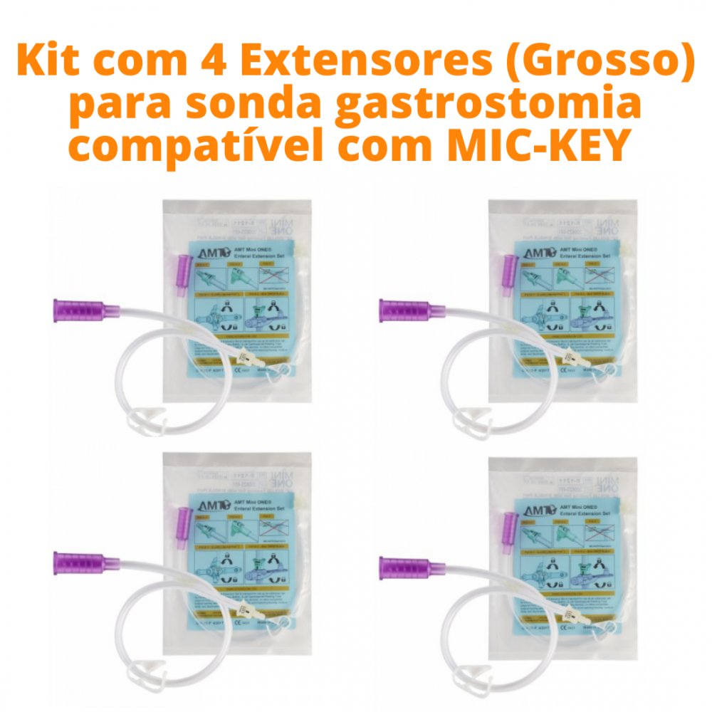 imagem Kit com 4 Extensores (GROSSO) para sonda gastrostomia compatível com MIC-KEY Cód 8-1211   